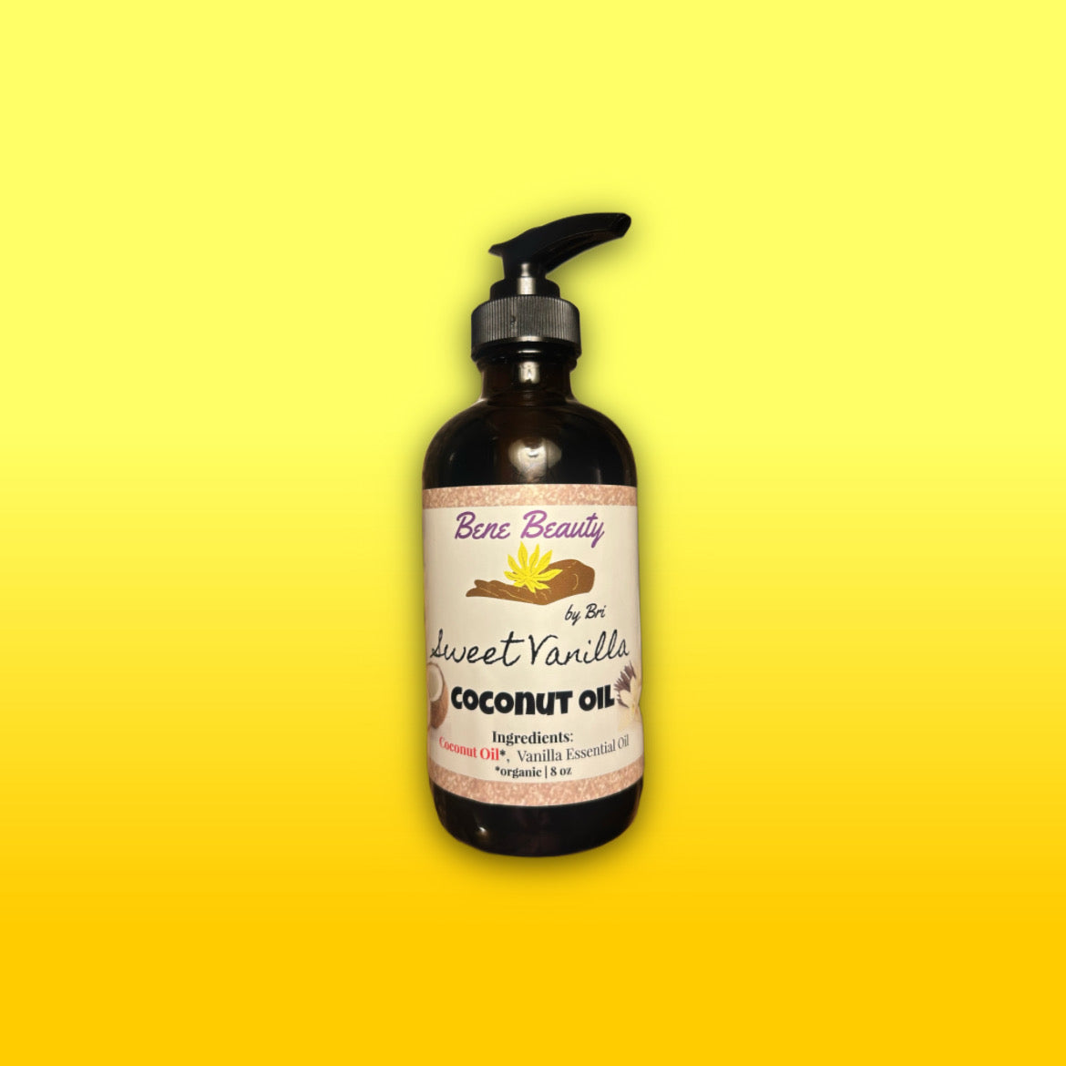 Sweet Vanilla Coconut Oil: Vanilla scented Coconut Body Oil – Bene Beauty  by Bri